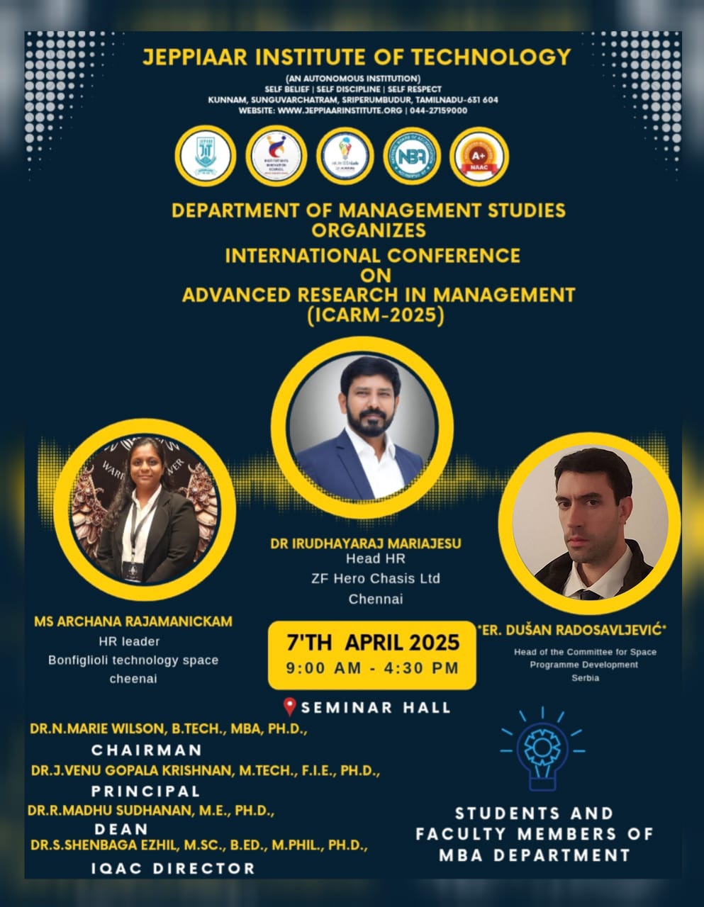 MBA Department organizes International Conference on Advanced Research in Management (ICARM – 2025)