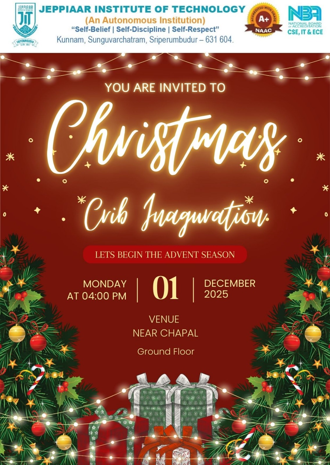 CHRISTMAS CRIB INAUGURATION @ JIT 2025