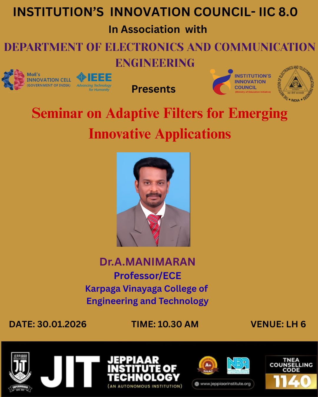 Seminar on “Adaptive Filters and its Applications”  — ECE